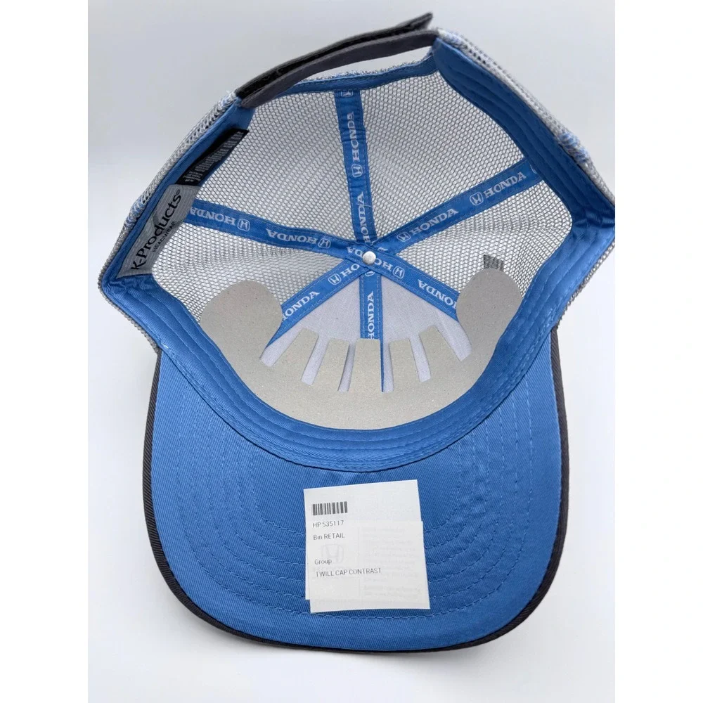 Honda Grey Charcoal Mesh Back Trucker Hat K-Products Adjustable Snapback Cap